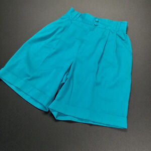 Vintage Women's Sophisticate high waisted Shorts, Size 6 Petite, Teal XS,‎ S